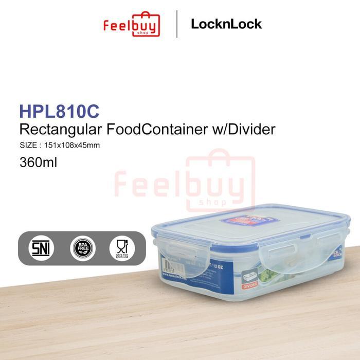 LOCKNLOCKTEMPAT MAKAN RECTANGULAR FOODCONTAINER 360ML/DIVIDER - HPL810C