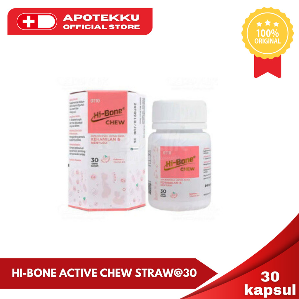 Hi-Bone Active Chewable Strawberry - Botol 30 Tablet Kunyah