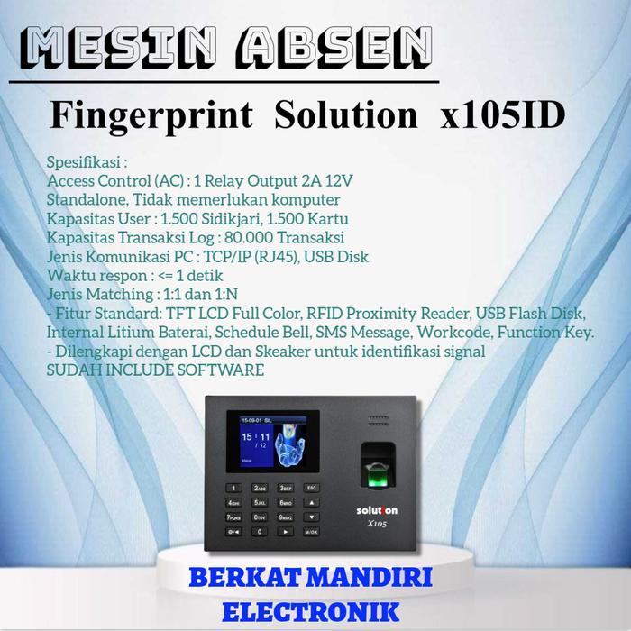 Mesin Absen Solution X 105 ID ( Support Akses Door )