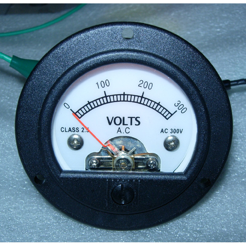 CUSTOMIZATION S52 ROUND BLACK POINTER METER, 220V 300V AC VOLTMETER, RETRO DESIGN YELLOW BACKLIGHT