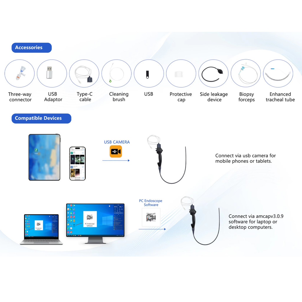 Flexible video bronchoscopy ENT Endoscope Camera Multi-function Flexible Urology Endoscopy