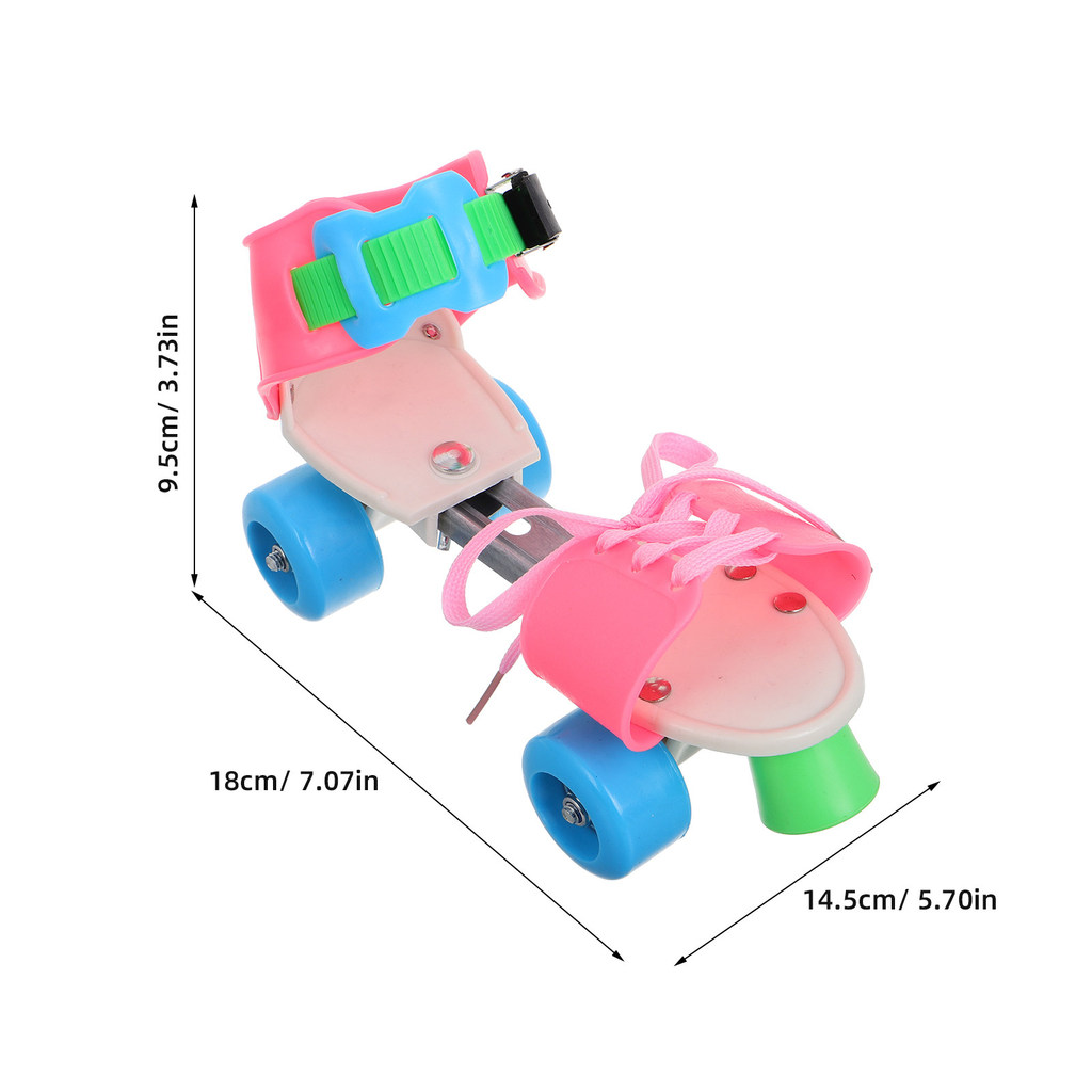 1Pair Childrens Inline Roller Skates Expandable Size Double Wheel Design Stable Skating Experience