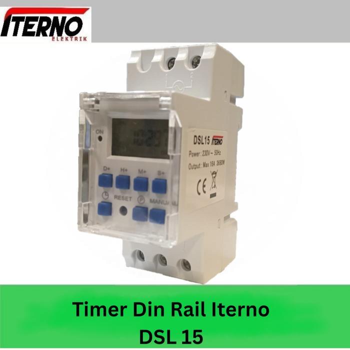 Weekly Digital Timer DSL15 Iterno 28 Program Din Rail Mingguan Setara TP8A16