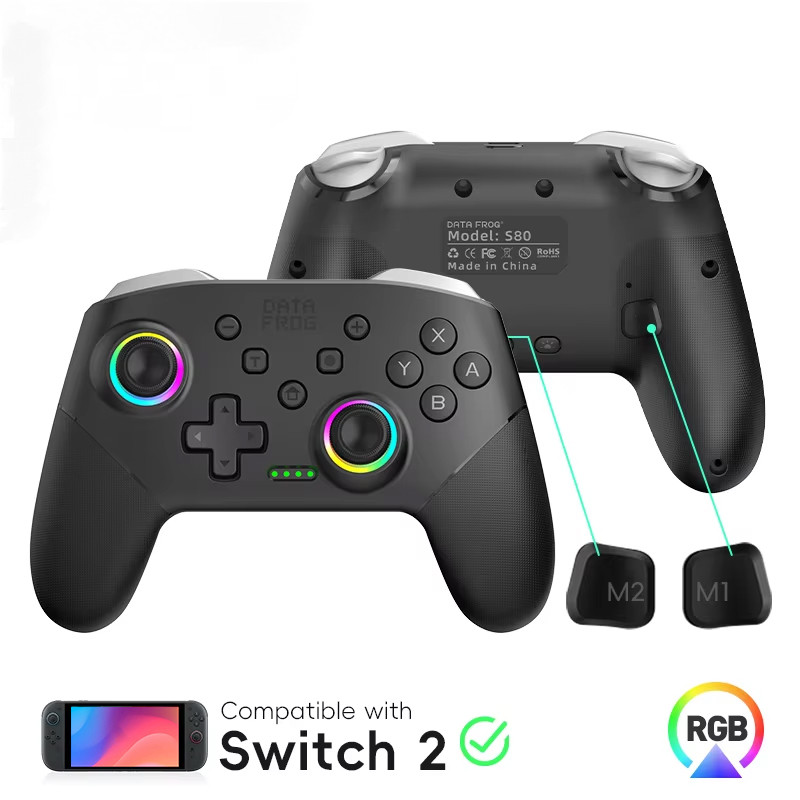 Wireless Game Controller for Switch 2 / Switch OLED / Lite Console Pro Joystick Gamepad with Turbo &