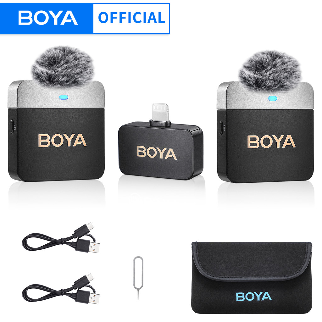 BOYA BY-M1V Wireless Lavalier Lapel Condenser Microphone for iPhone Android Smartphone Camera PC