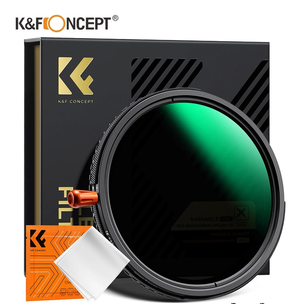 K&F Concept Nano-X Variable ND2-32&CPL&Black Mist Diffusion 1/4 Filter 3-in-1 Multifunctional
