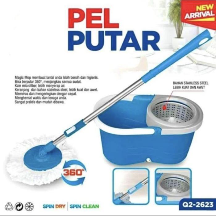Pel Lantai Putar / Magic Spin Mop Stainles