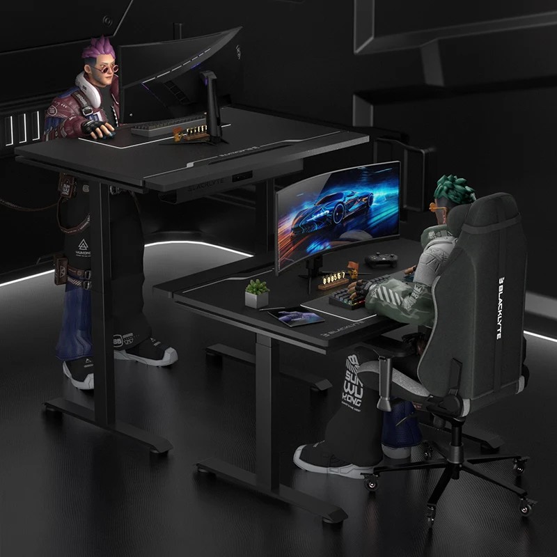 Gaming Students Computer Desks Adjustable Height Standing Office Table Setup Console Children