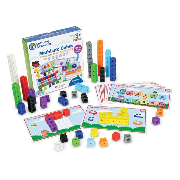 Learning Resources Mathlink Cubes Preschool Math Activity Set, Hands-On Early Math & Fine Motor