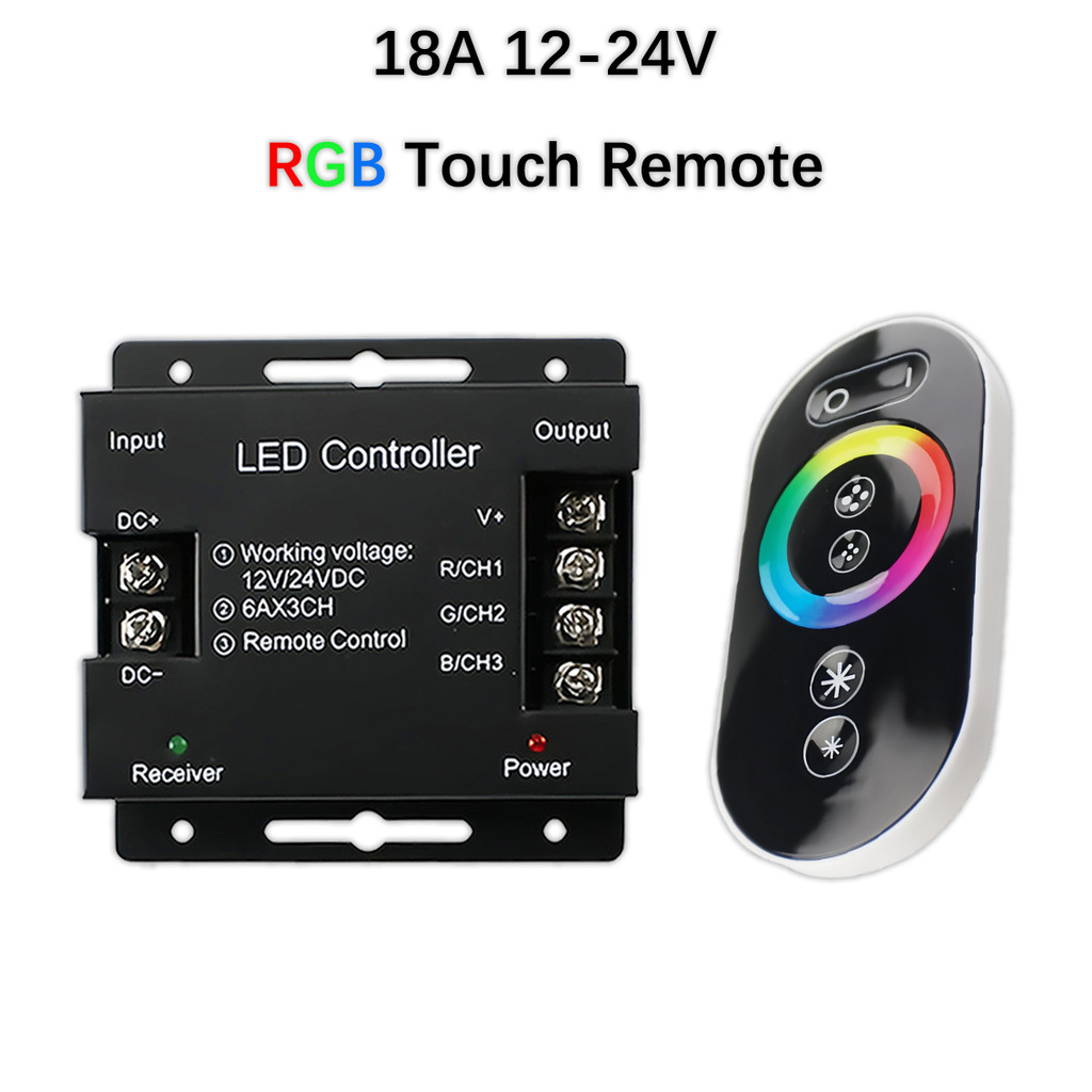 18A RF Wireless Touch RGB Dimmer Controller HighPower LED Module for Strip/Panel Lighting Systems