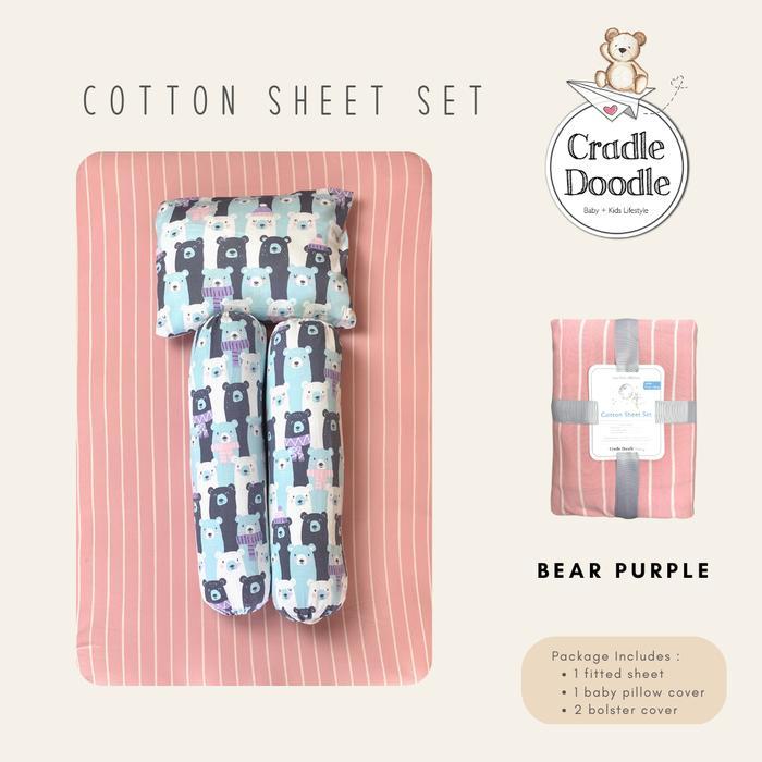 Cotton Sheet - Bear Purple