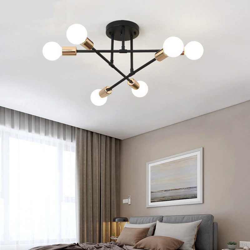 READY COD Fitting Lampu Plafon LED Minimalis Ceiling 6 Head E27 220V