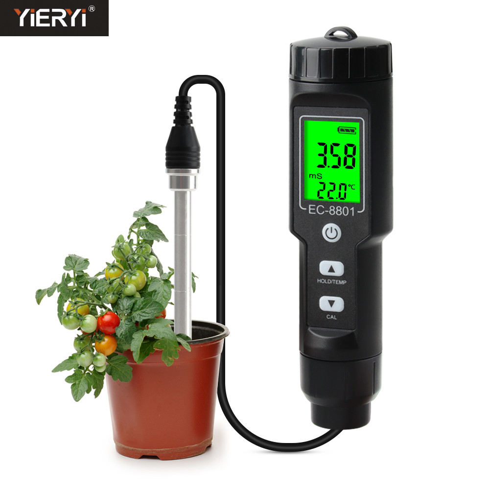 Digital EC/Temp Soil Tester 0.00~10.00mS/cm Conductivity Meter