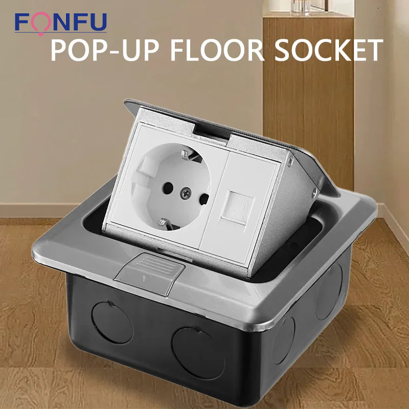 Electrical Switches Desktop Socket EU/Universal Power Outlet Hidden Type Pop Up Floor Socket For