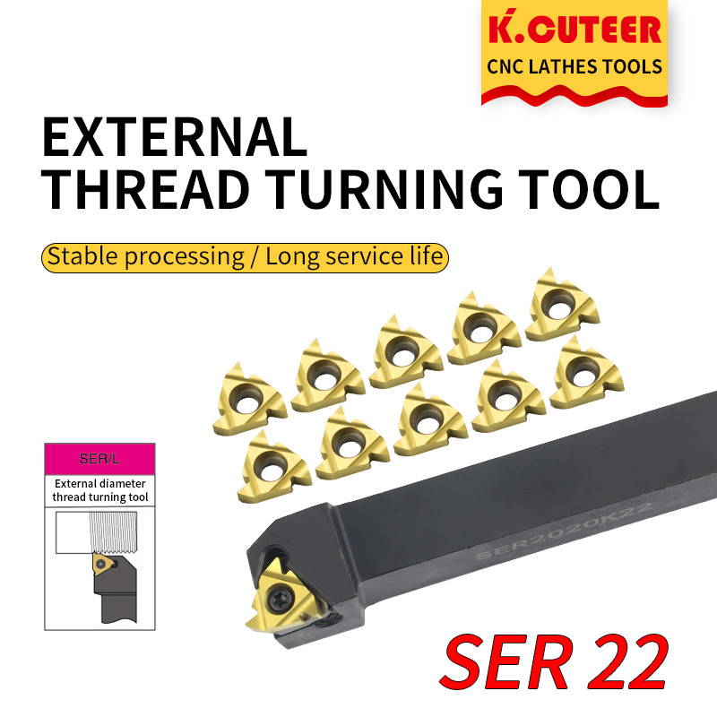 1pc SER2020K22 SER2525M22 SER3232P22 External Thread Turning Tools