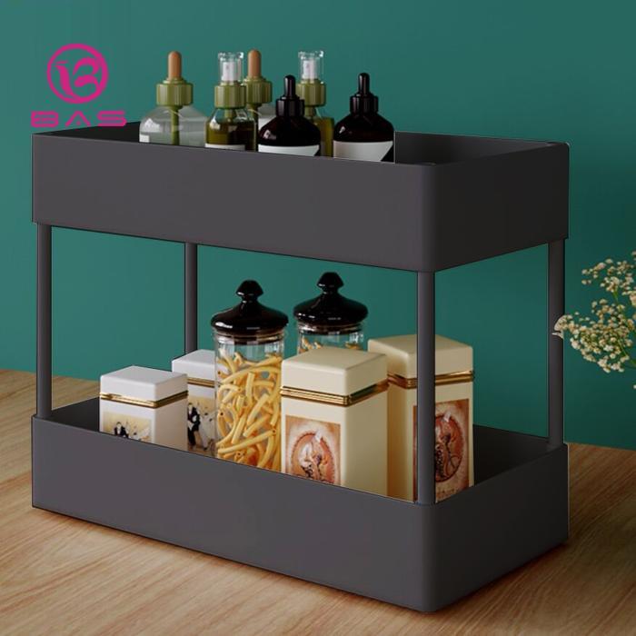Bas Square rak dapur 2 tingkat hitam