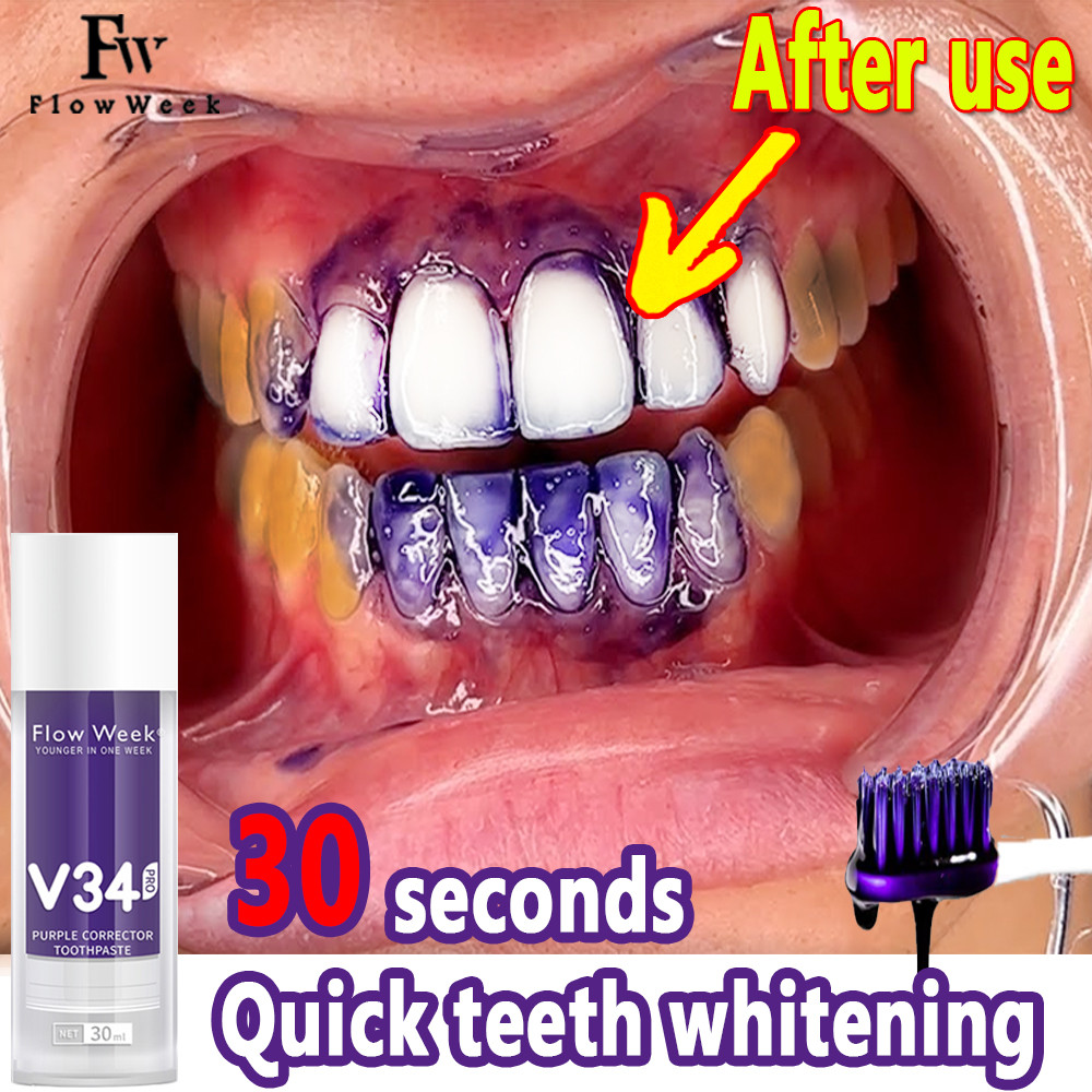 V34 Pro Purple Corrector Toothpaste Teeth Whitening Toothpaste Enamel