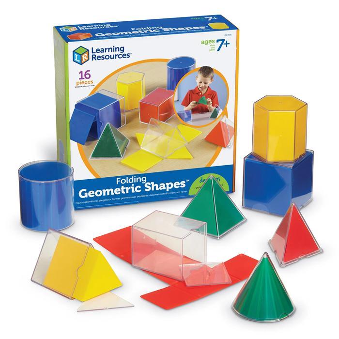 Learning Resources Folding Geometric Shapes 3D Transparent Geometry Learning Set with Nets, Set