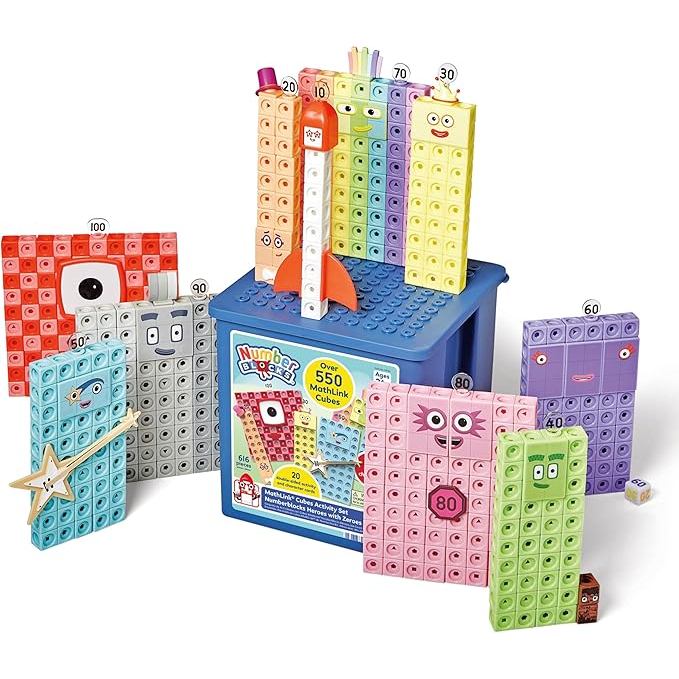 hand2mind Numberblocks Heroes with Zeroes MathLink Cubes Activity Set