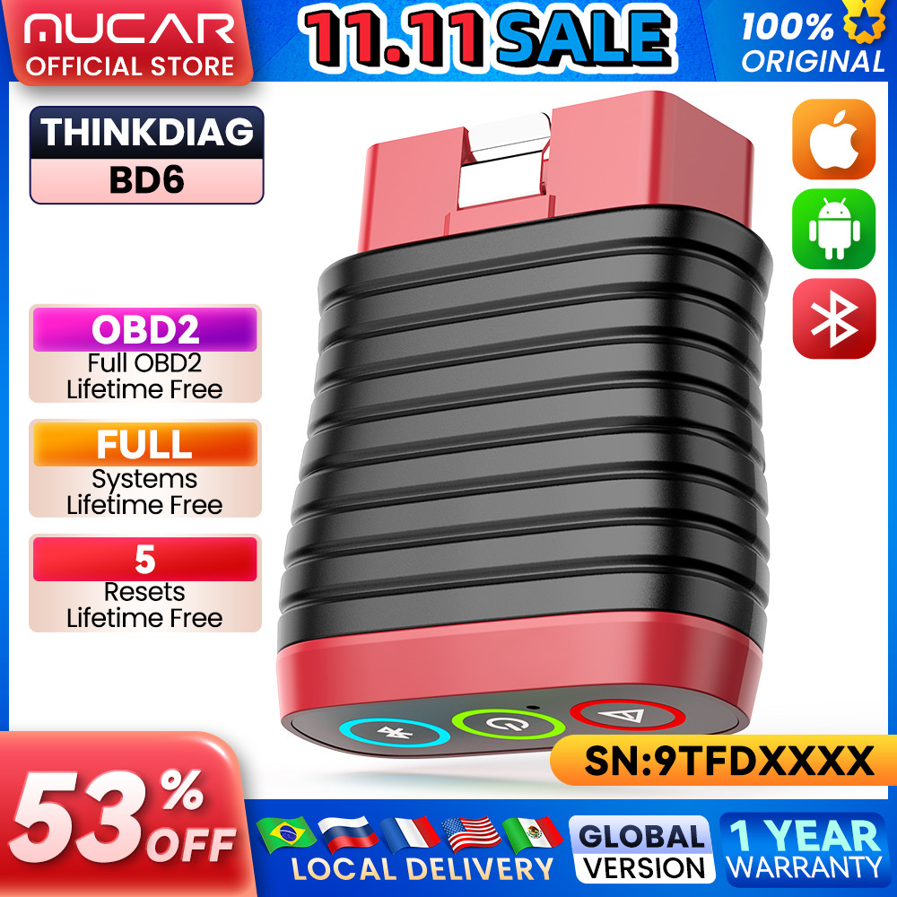 IMPORT THINKCAR BD6 OBD2 Scanner for Car,All System Car Code Readers Scan Tools for iPhone & Android