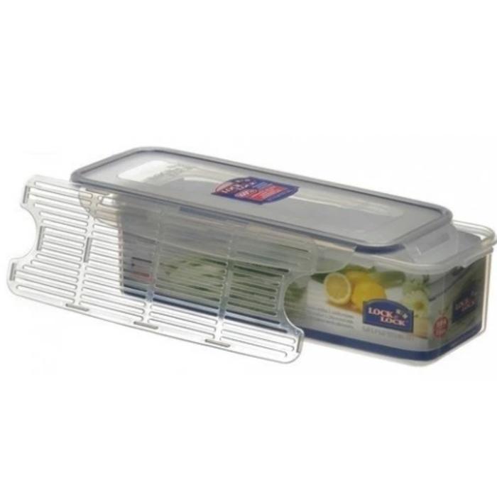 ID LOCK&LOCK RECTANGULAR TALL FOOD CONTAINER 1.6L WITH TRAY HPL843