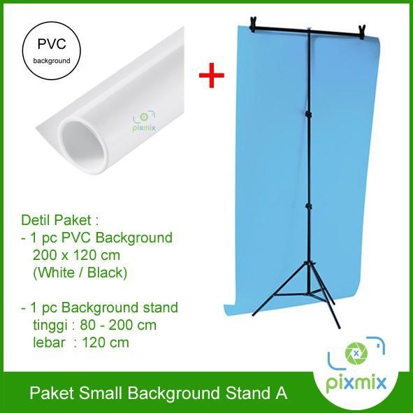 Paket Background Stand - Pvc Background 200 Cm + Background Stand