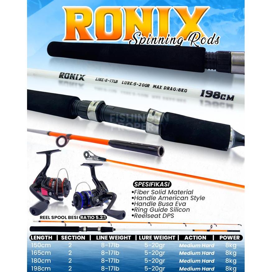 Sepaket Joran Ronix Fiber Solid dan Reel