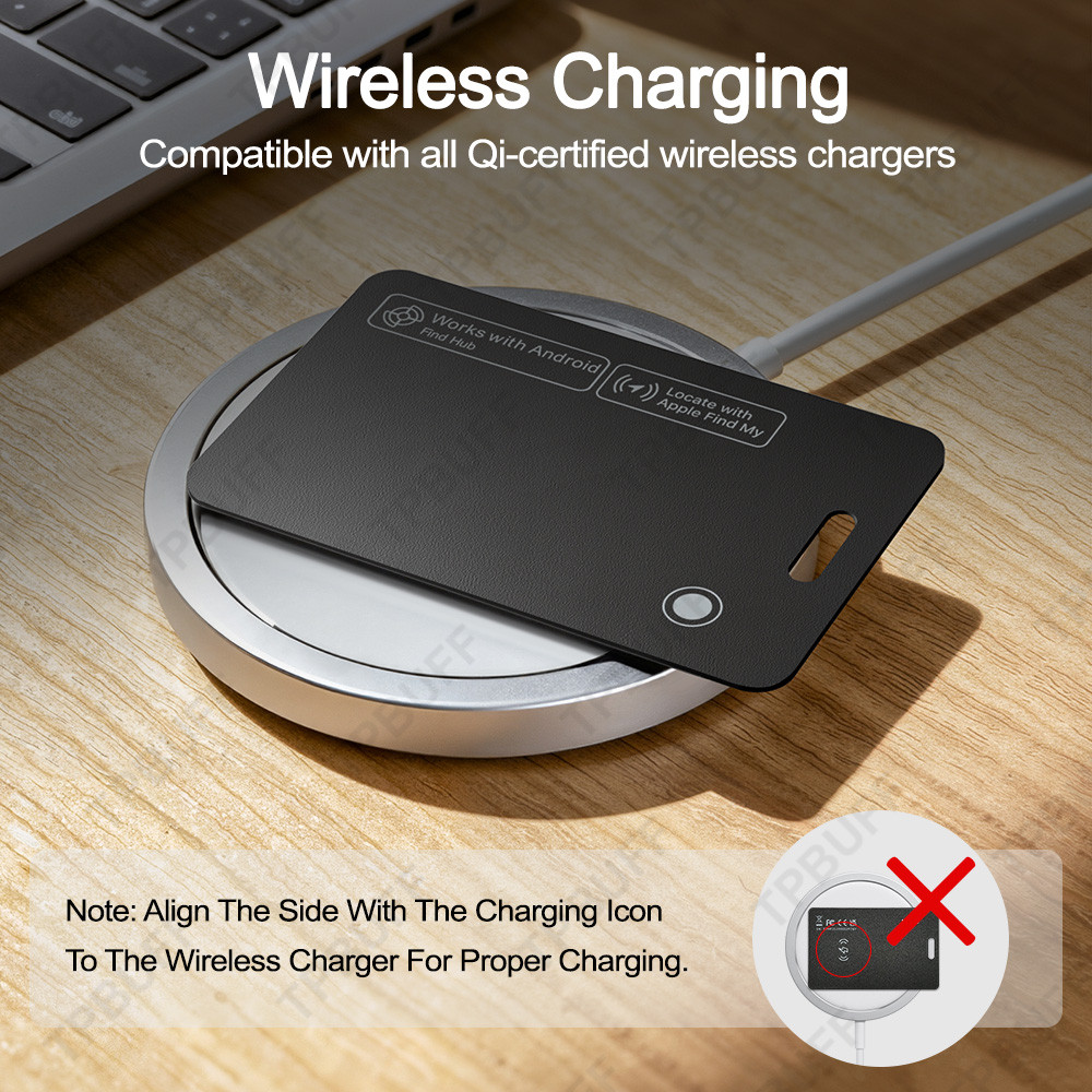 Dual System Google IOS Antilost Android Wireless charging tracking card wallet locator smart mini