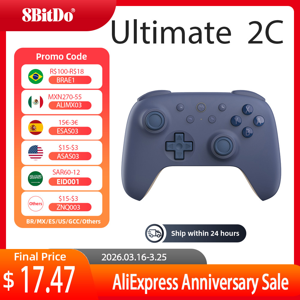 8BitDo Ultimate 2C Wireless Hall Effect Joysticks Bluetooth Gaming Controller for Nintendo switch