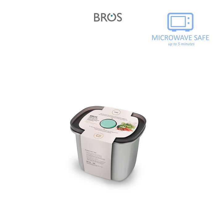 BROS STAINLESS STEEL PRESS-IN CONTAINER RECTANGULAR 560ML