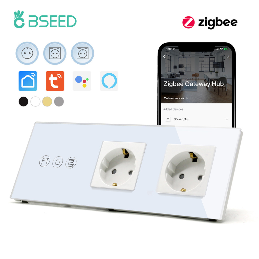 . Bseed Zigbee Touch Rolloer Shutter Switch Smart Blinds Switch Tuya Smart Life App With Double Eu -
