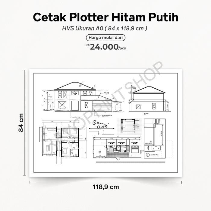 Plotter Bw (Hitam putih) Hvs A0
