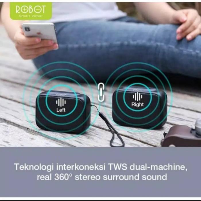 Robot RB100 Speaker Bluetooth Portable Support Usb Flashdisk SD Card