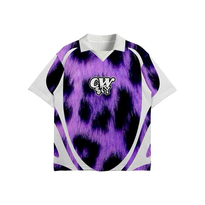 Baju Jersey Leopard Purple Oversize CWSTY