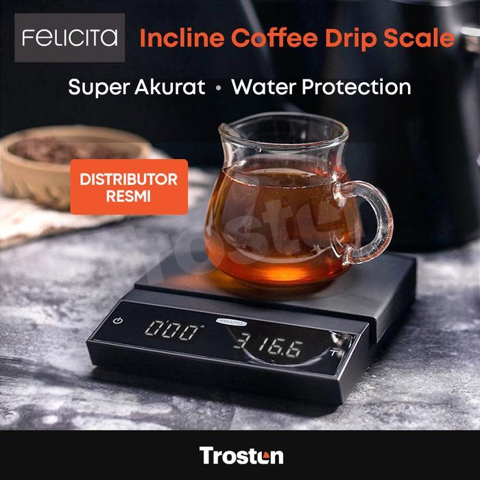 ` Felicita Incline Drip Scale - Coffee Scale - LED Display - Black