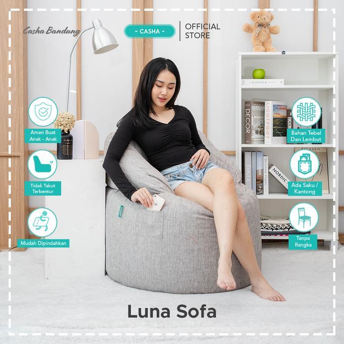 Casha Luna Bean Sofa - Plus Isi - Beanbag Dewasa - Polyester