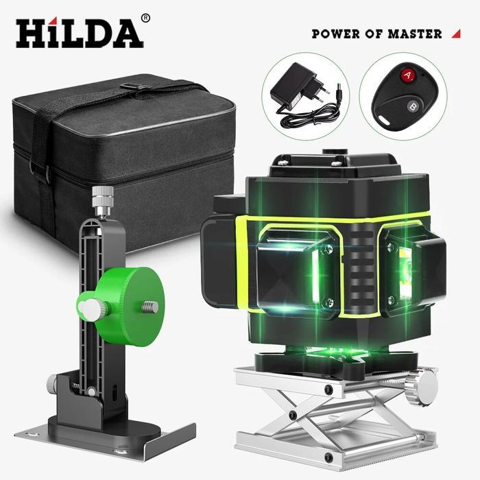 Laser Level 16 Line 4D HILDA Self Leveling Full Set With Remote Tripod
