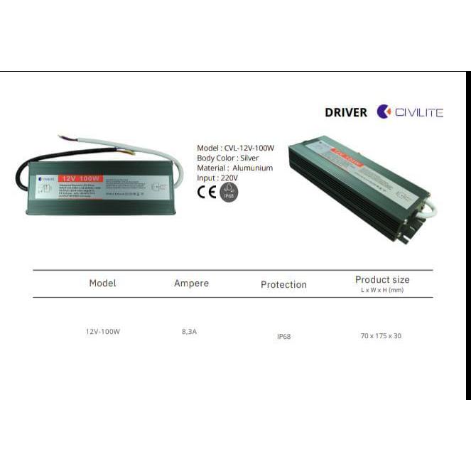 Trafo Cvl-12V-100W
