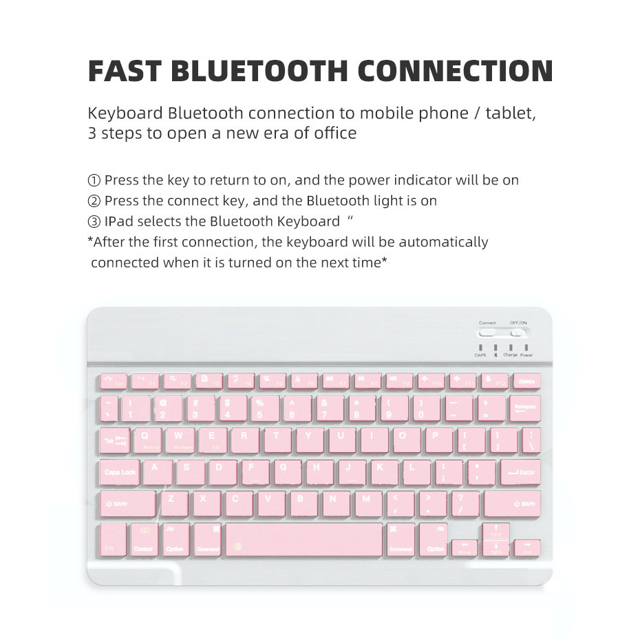 Wireless Bluetooth-compatible Keyboard, Tablet Ultra-Thin 78 Keys Rechargeable Portable Compact