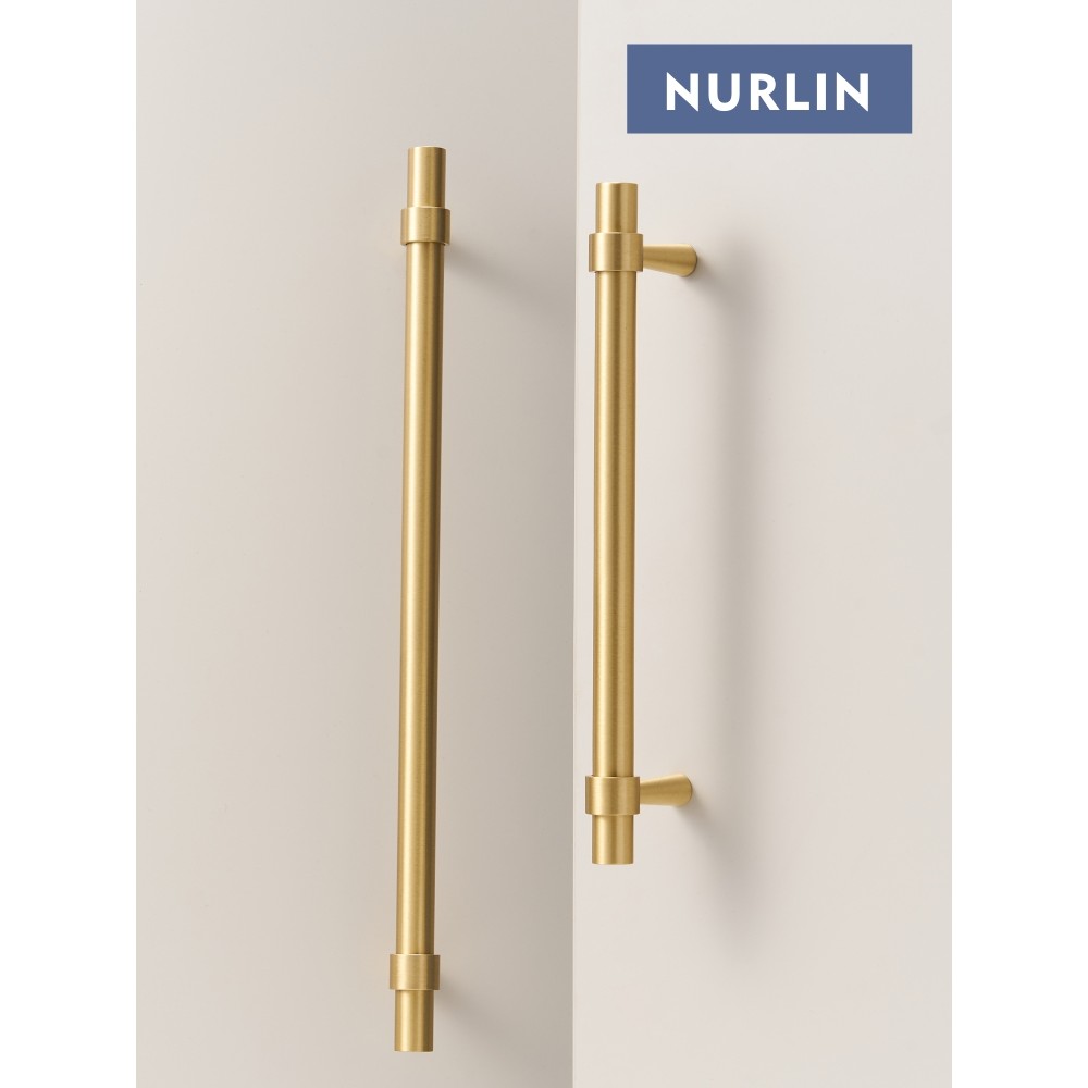 Nurlin Solid Brushed Antique Brass Bronze 500mm 19.5'' Inch Pull kitchen Knobs T bar Funiture