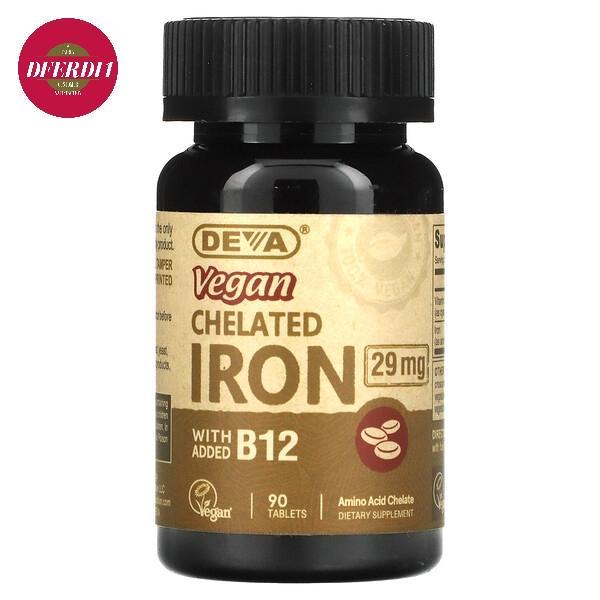 Deva Vegan Chelated Iron 29 mg 90 Tablets