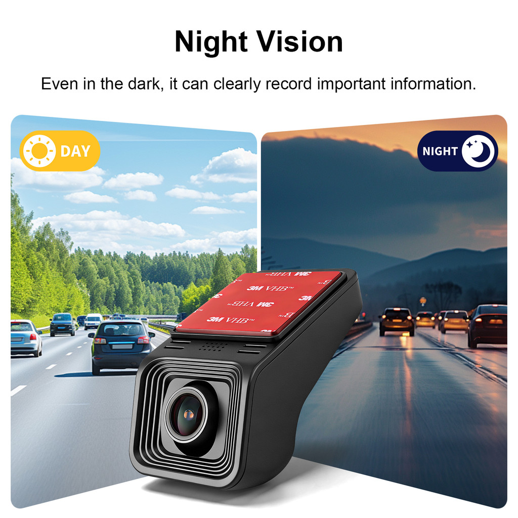 USB Front Dash Camera Universal Car DVR for Android Stereo 1080P HD with ADAS Night Vision Loop