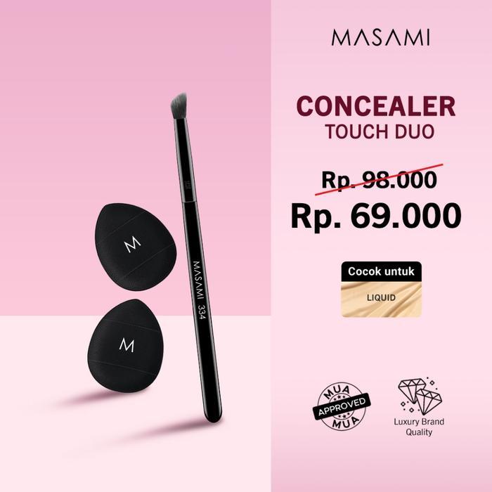 Masami 2 Pcs Mini Precision Puff Concealer / Puff Foundation / Bundle Concealer Touch Duo