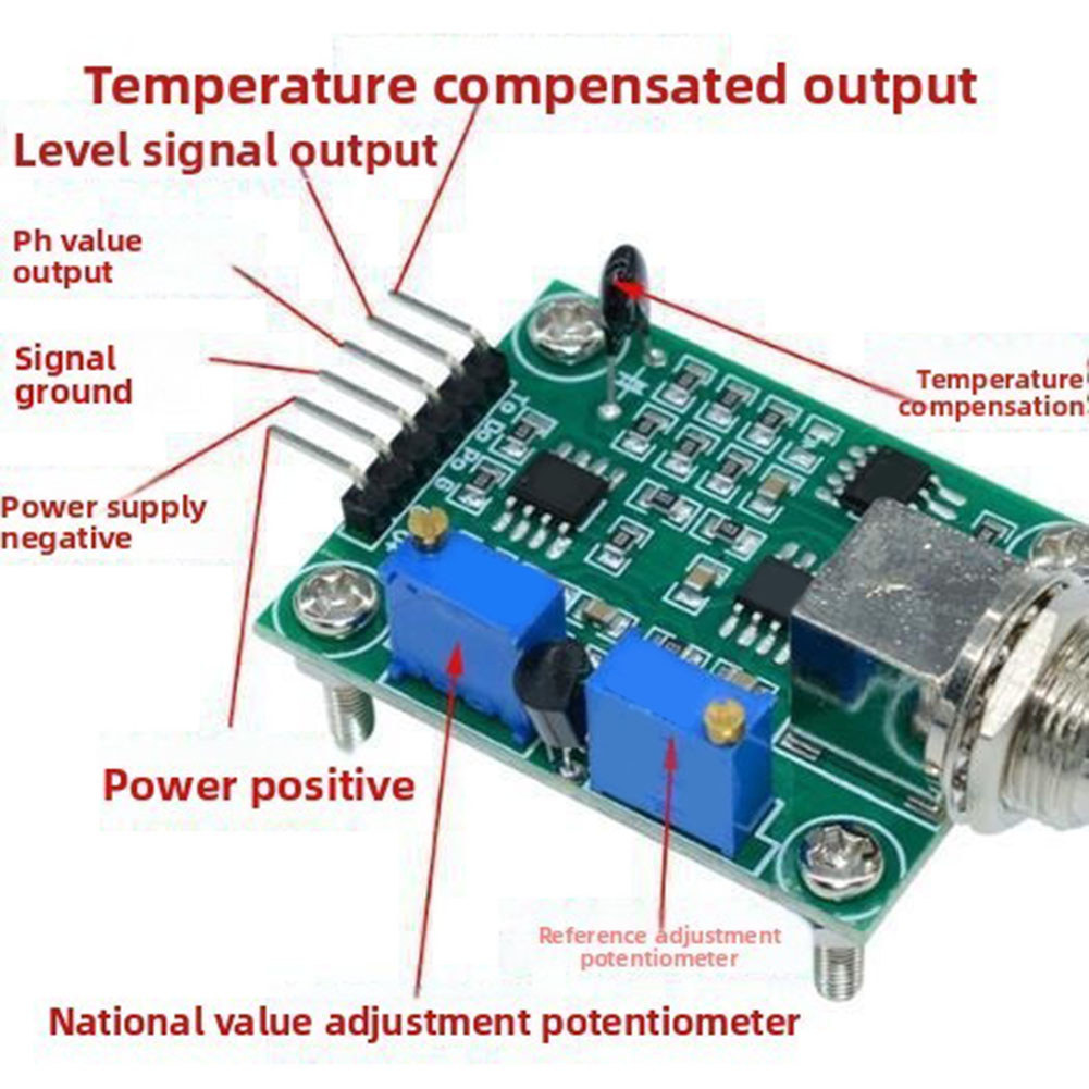 PH Sensor Module With BNC Electrode Probe Compatible For Arduino And Data Acquisition Systems For