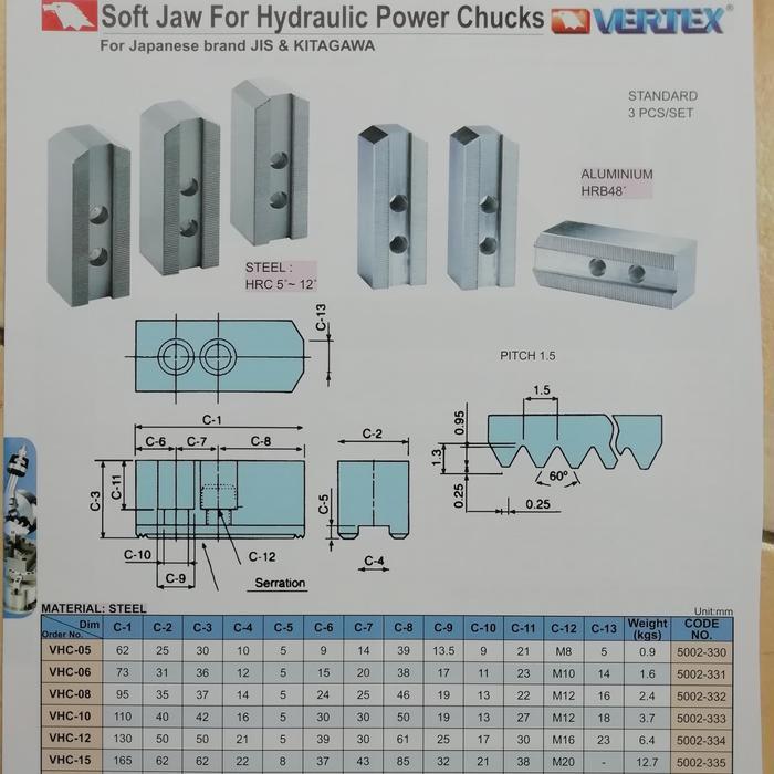 vertex soft jaw vhc 06