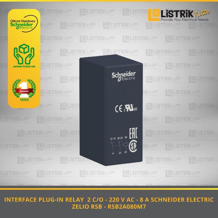 SCHNEIDER INTERFACE PLUG IN RELAY ZELIO 2C/O 220VAC 8A - RSB2A080M7