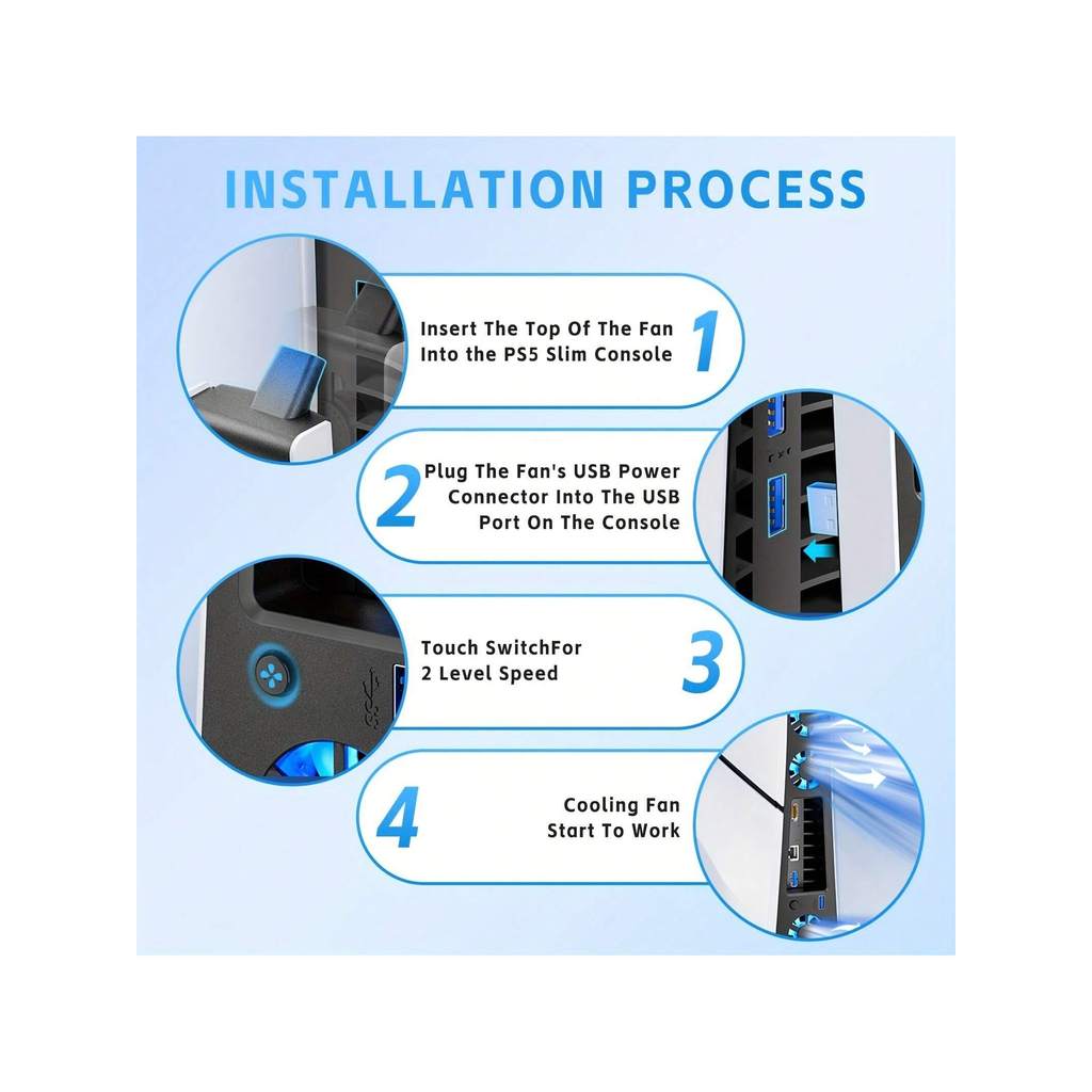 P/S5 ultra-thin cooling fan speed adjustable silent system with USB interface, suitable for