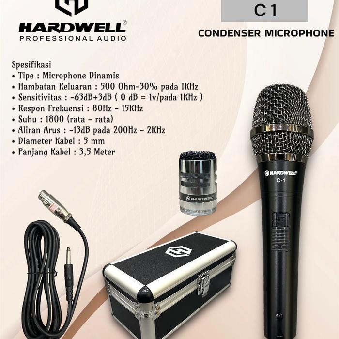 Mic Kabel Condenser Hardwell C1 Plus Hardcase Mic