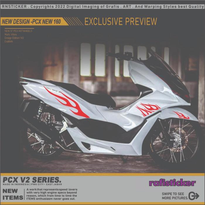 STRIPING STICKER PCX 160 GAMBAR API Motorcycle
