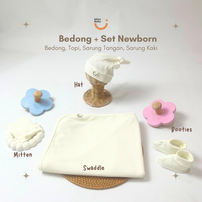 MIOUBABY Bedong & Set Newborn - Broken White + Set